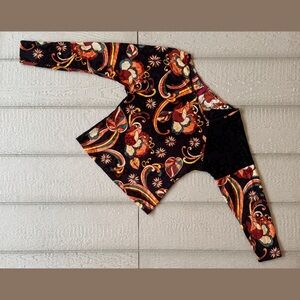 IPSE GAZEBO Vintage Boho Floral Asymmetrical Batwing Sleeve Top